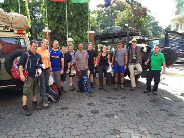 Kilimanjaro climbers before leaving Arusha